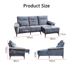 Geymor Fabric L-Shaped Sofa (Pet Friendly & Easy Clean) KH