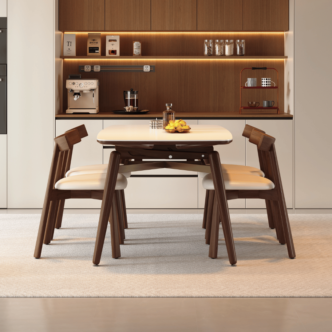 Verilon Walnut Extendable Dining Set
