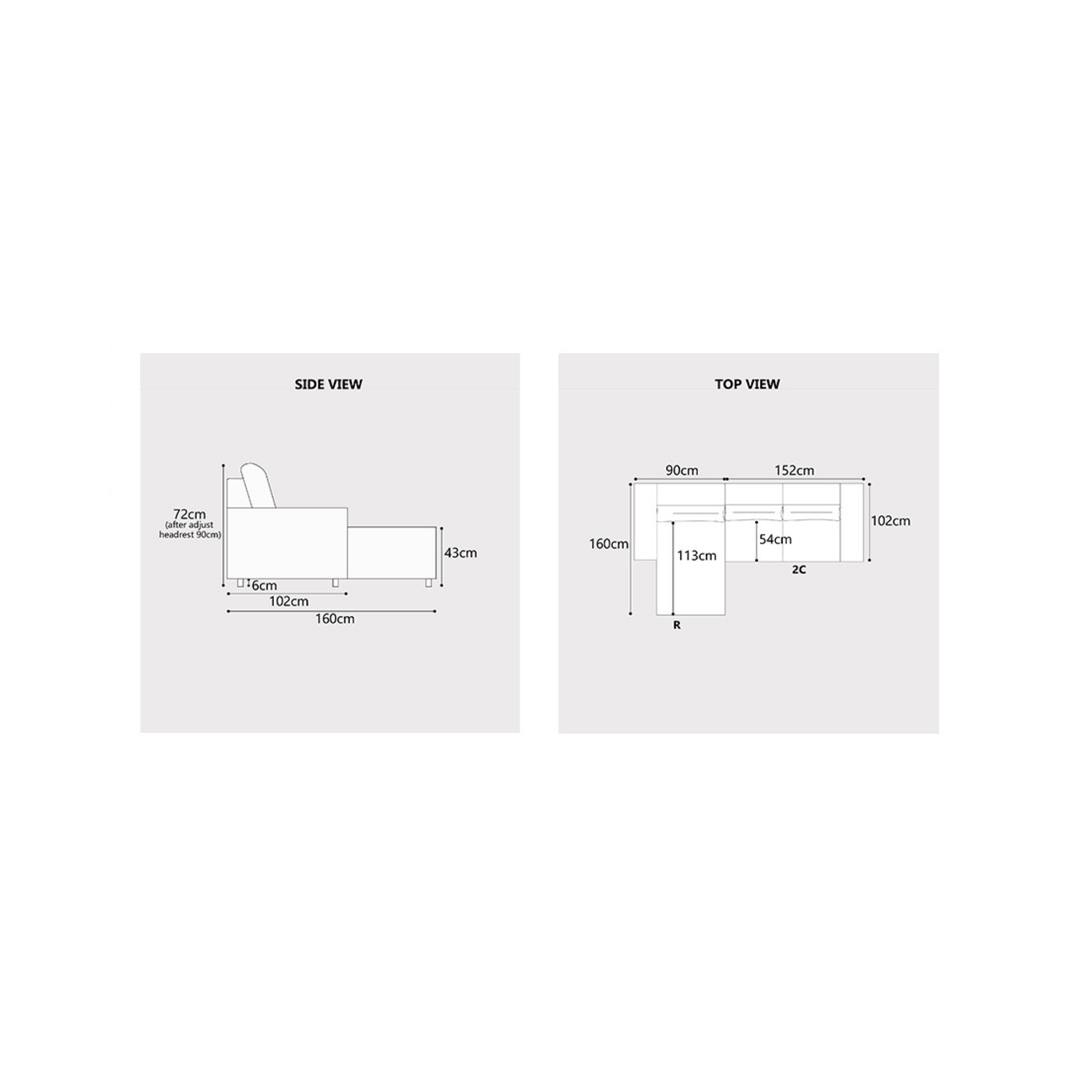 Quirra Genuine Leather Adjustable Headrest L-Shaped Sofa