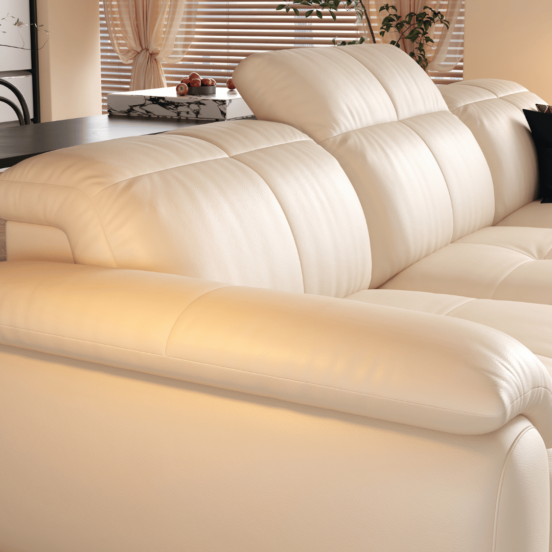 Wriggs Leather Electric Sofa Bed (Water Repellent & App + Remote Control)