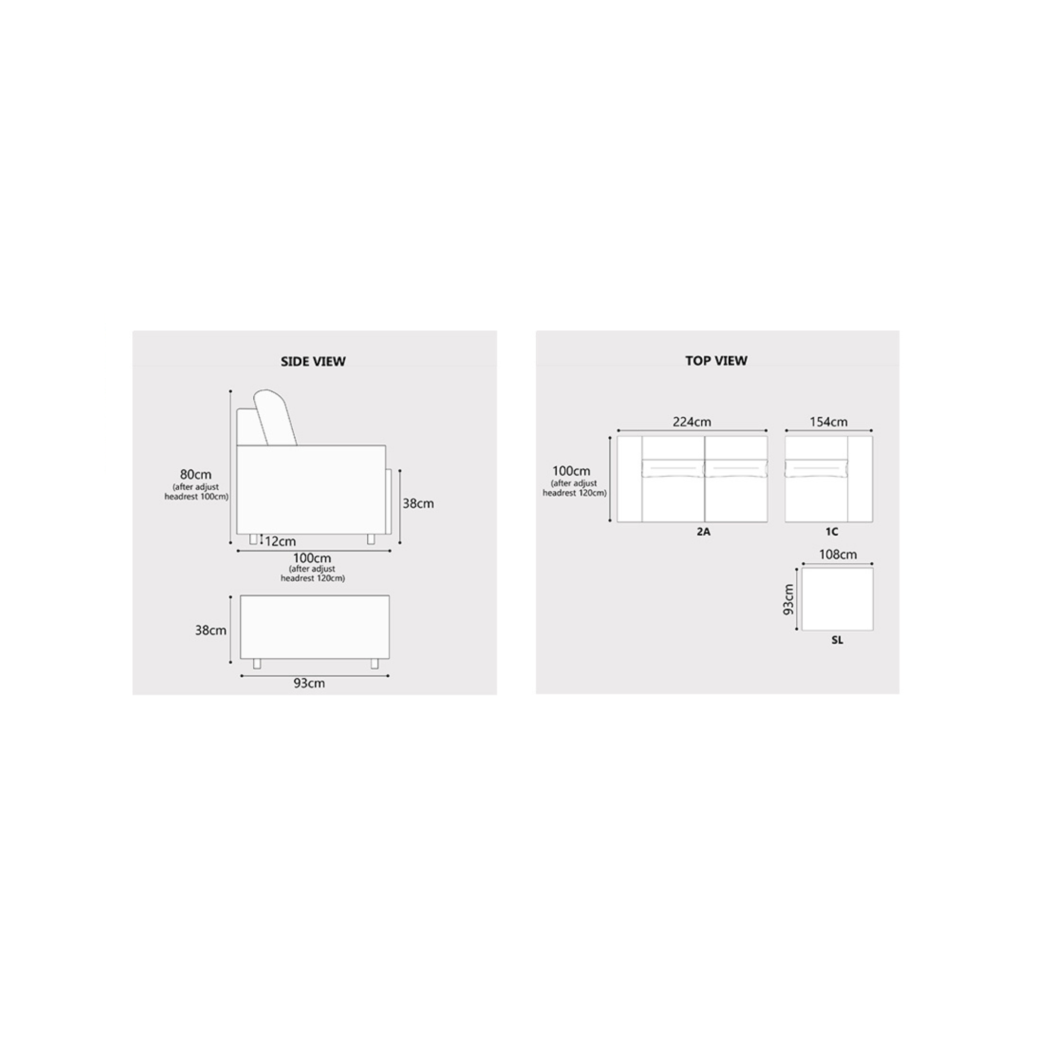 Rovanor Fabric Adjustable Backrest & Armrest Sofa (Pet Friendly & Easy Clean)