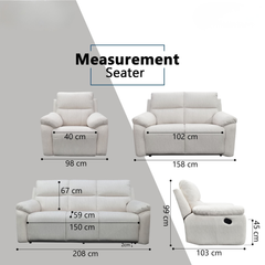 Deyric Fabric Recliner Sofa (Pet Friendly & Easy Clean)