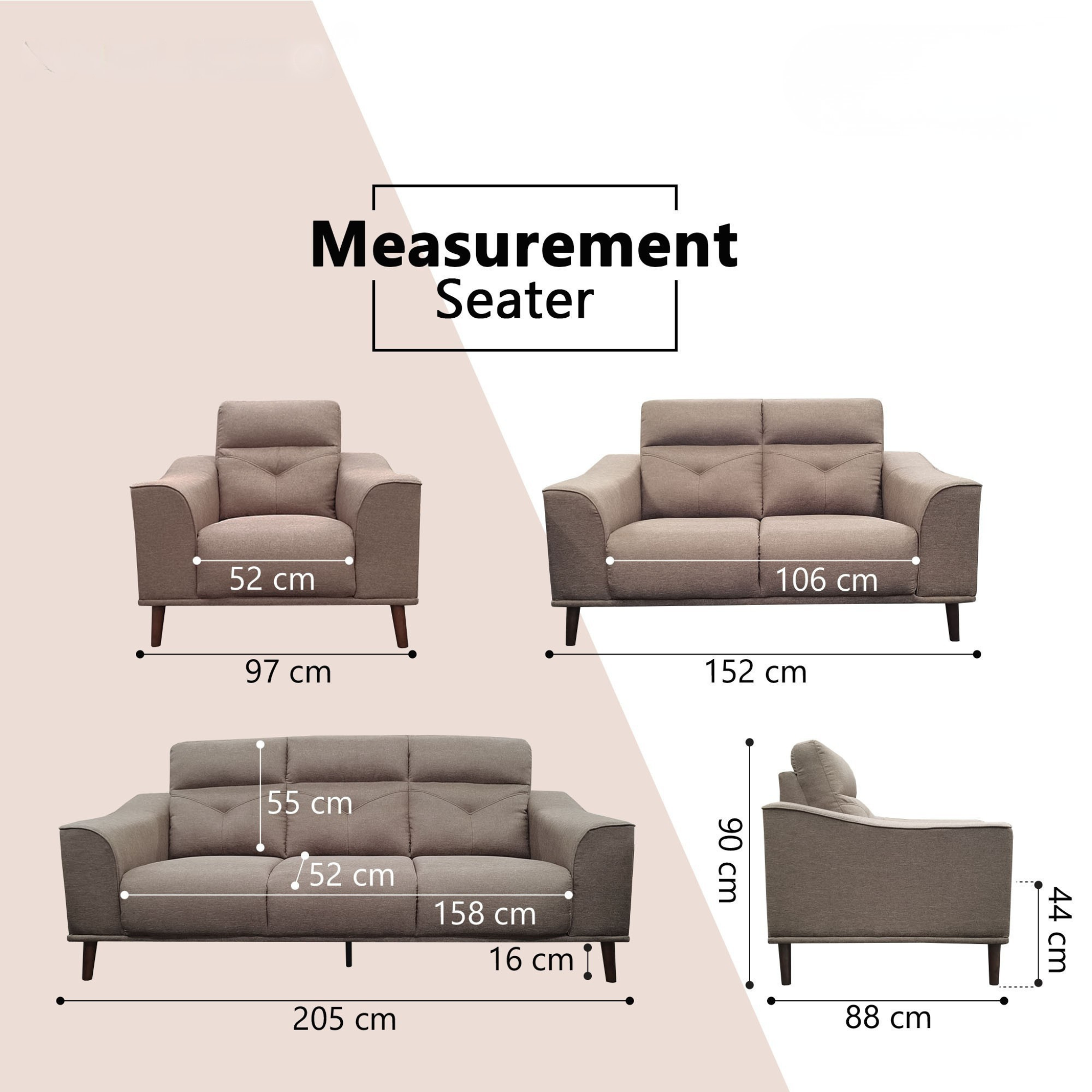 Loric Fabric Sofa (Pet Friendly & Easy Clean)