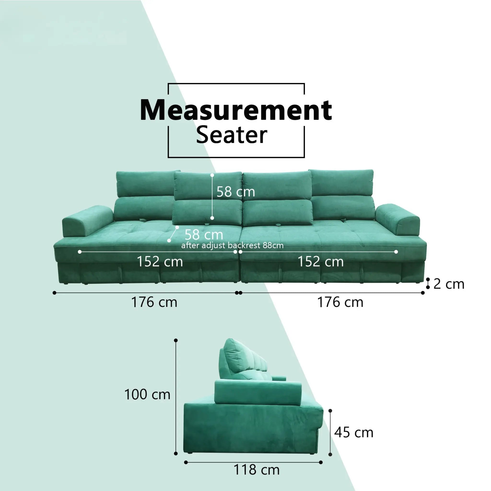 Arlon Fabric Adjustable Backrest Storage Sofa (Pet Friendly & Easy Clean) KH