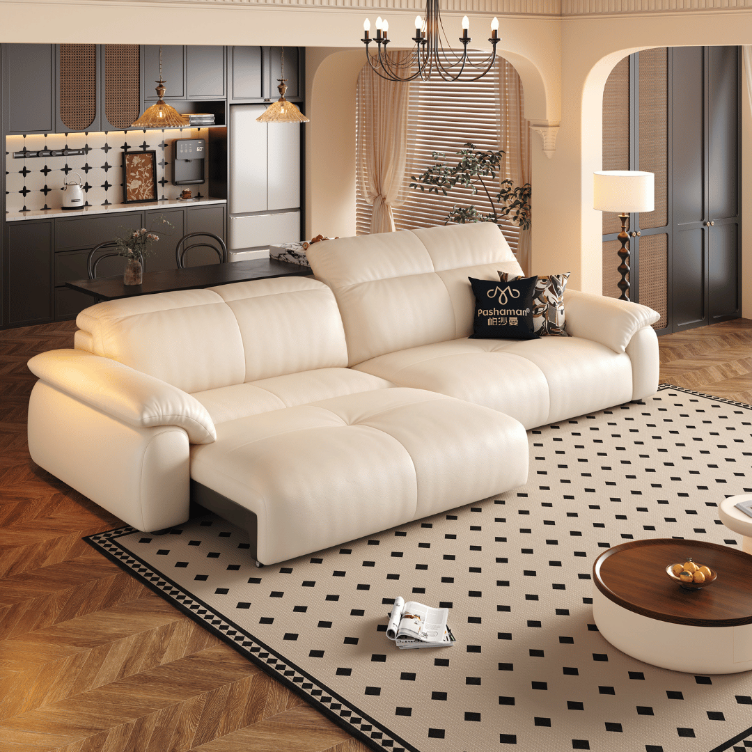 Wriggs Leather Electric Sofa Bed (Water Repellent & App + Remote Control)
