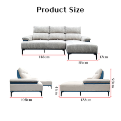 Orrian Fabric Adjustable Backrest L-Shaped Sofa (Pet Friendly & Easy Clean)