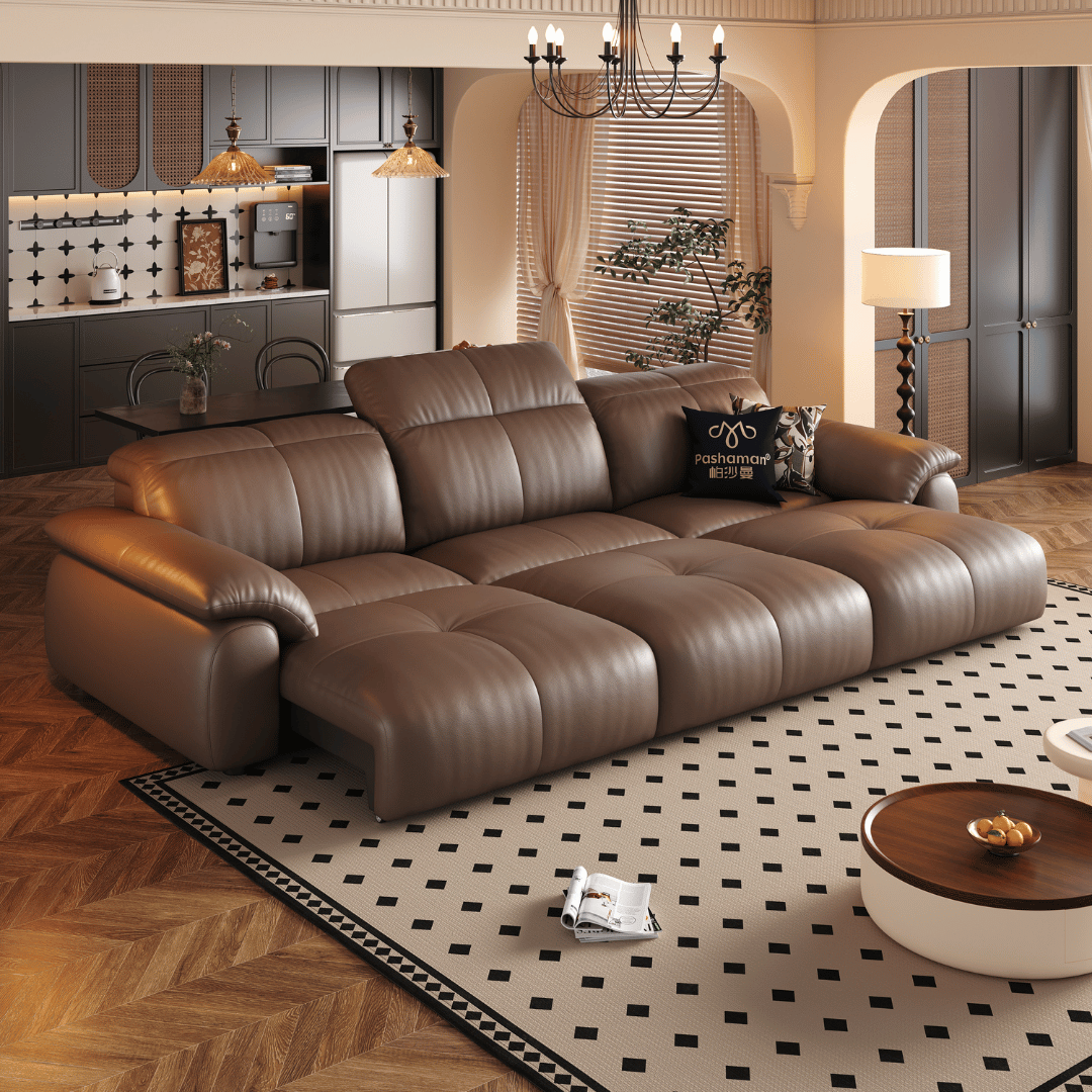 Wriggs Leather Electric Sofa Bed (Water Repellent & App + Remote Control)