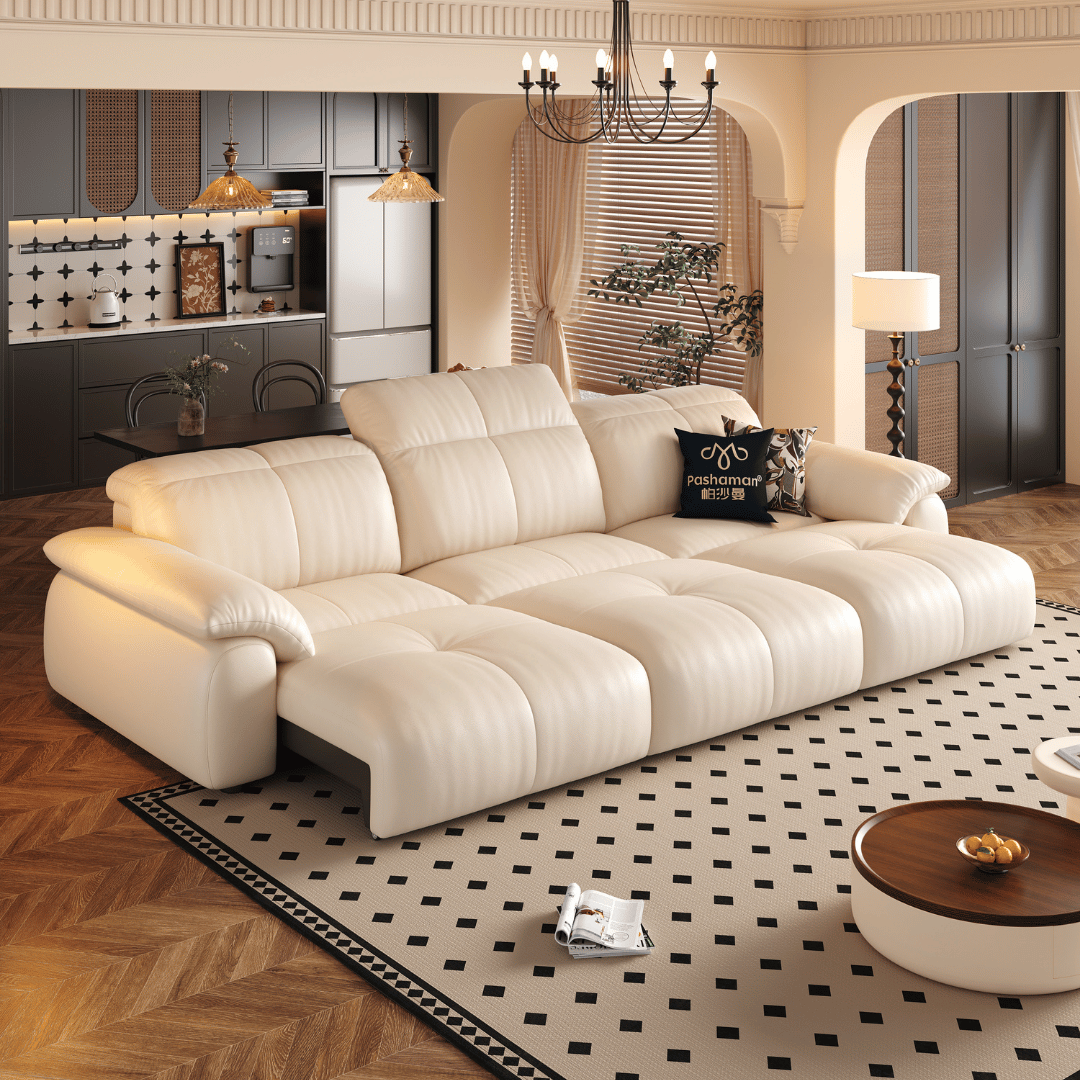 Wriggs Leather Electric Sofa Bed (Water Repellent & App + Remote Control)