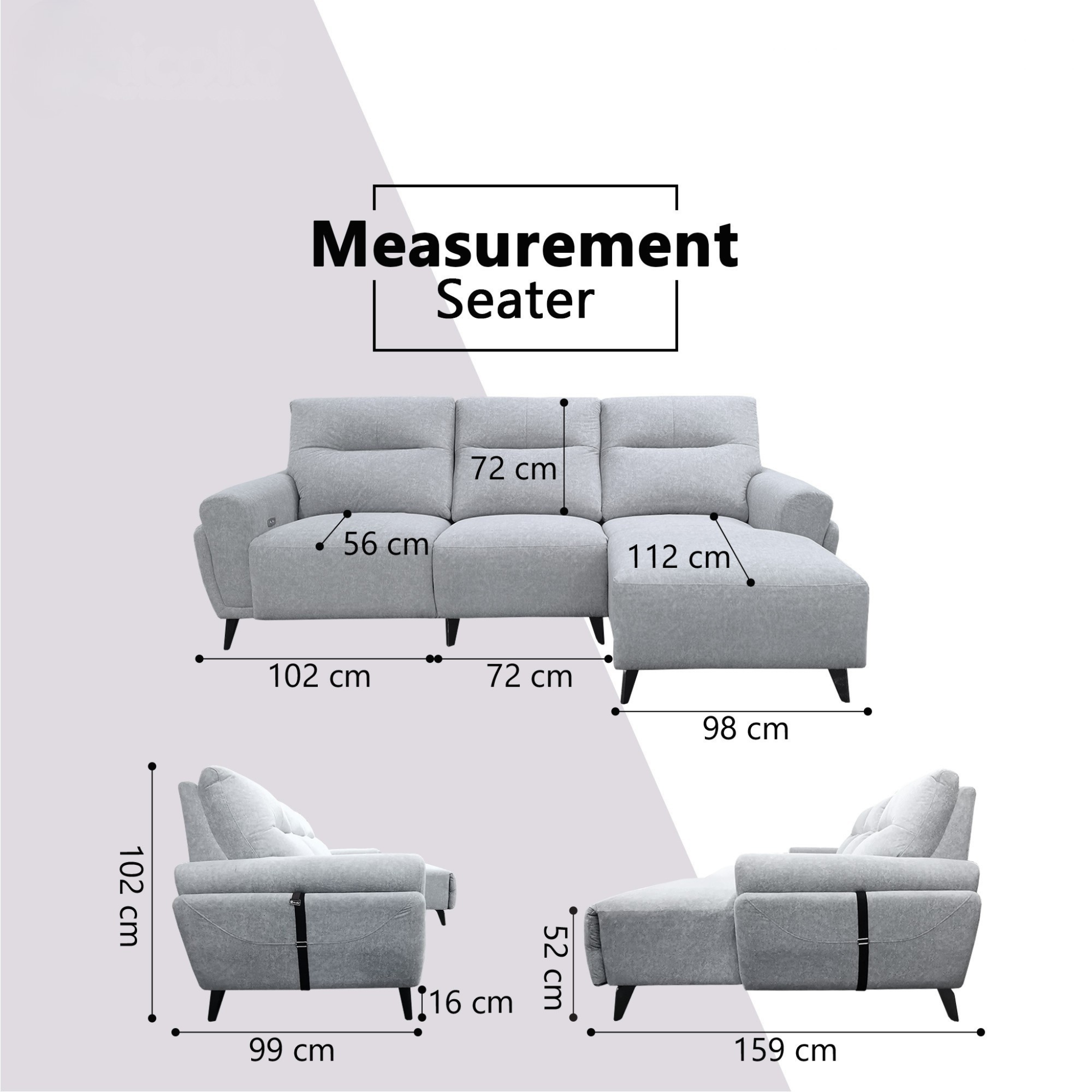 Xyrel Fabric Recliner L-Shaped Sofa (Pet Friendly & Easy Clean)