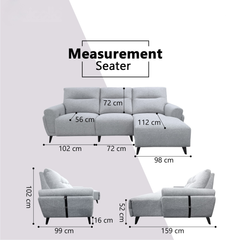 Xyrel Fabric Recliner L-Shaped Sofa (Pet Friendly & Easy Clean)