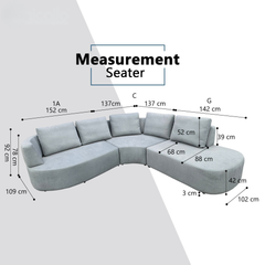 Oryx Fabric Corner Sofa (Sectional) (Pet Friendly & Easy Clean)
