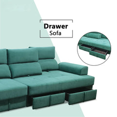 Arlon Fabric Adjustable Backrest Storage Sofa (Pet Friendly & Easy Clean) KH