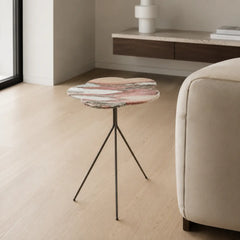 Virelune Luxury Stone Round Side Table
