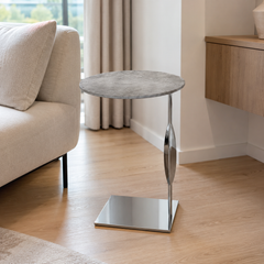 Valdrisse Luxury Stone Round Side Table