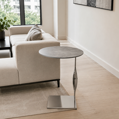 Valdrisse Luxury Stone Round Side Table