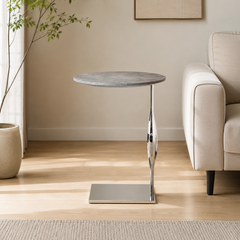 Valdrisse Luxury Stone Round Side Table