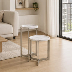 Caelvienne Luxury Stone Nesting Side Tables