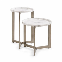 Caelvienne Luxury Stone Nesting Side Tables