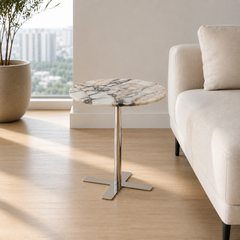 Cavelle Round Luxury Stone Side Table