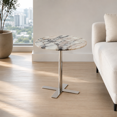 Cavelle Round Luxury Stone Side Table