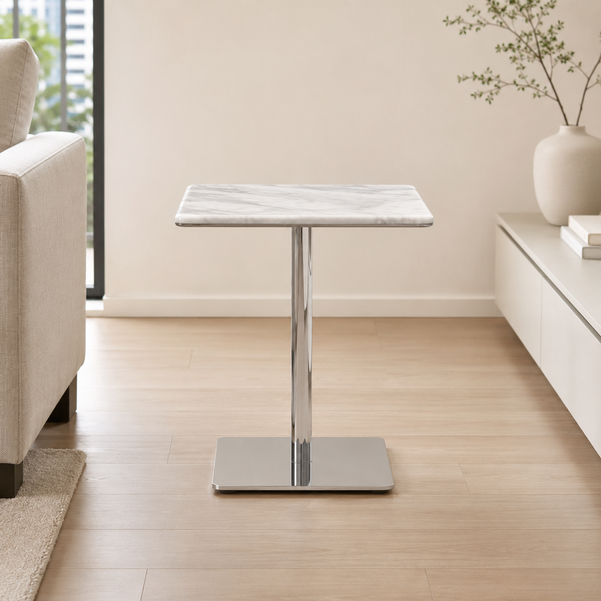 Caelora Square Luxury Stone Side Table