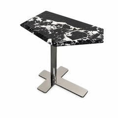 Varello Geometric Luxury Stone Side Table
