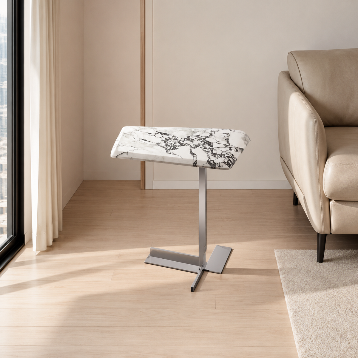 Avenza Geometric Luxury Stone Side Table