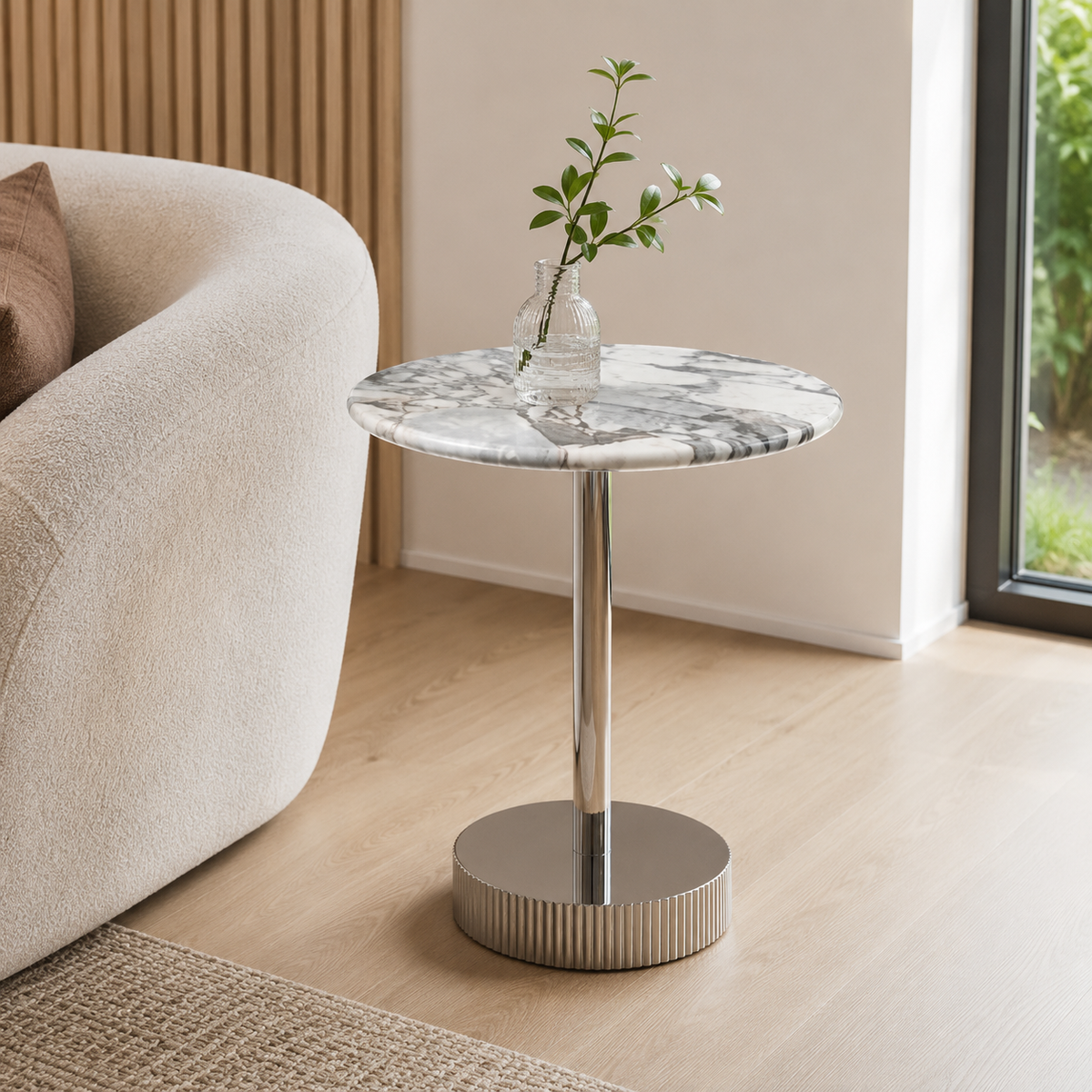 Orlena Round Luxury Stone Side Table