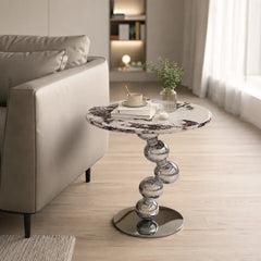Virellan Luxury Stone Round Side Table