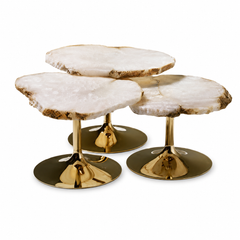 Veltrisse Luxury Stone Organic Nesting Side Table Set