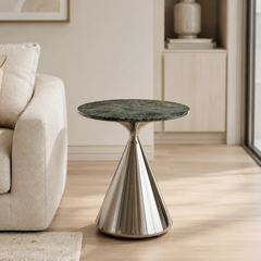 Valtiero Luxury Stone Round Side Table