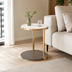 Caldrisse Luxury Stone Round Side Table