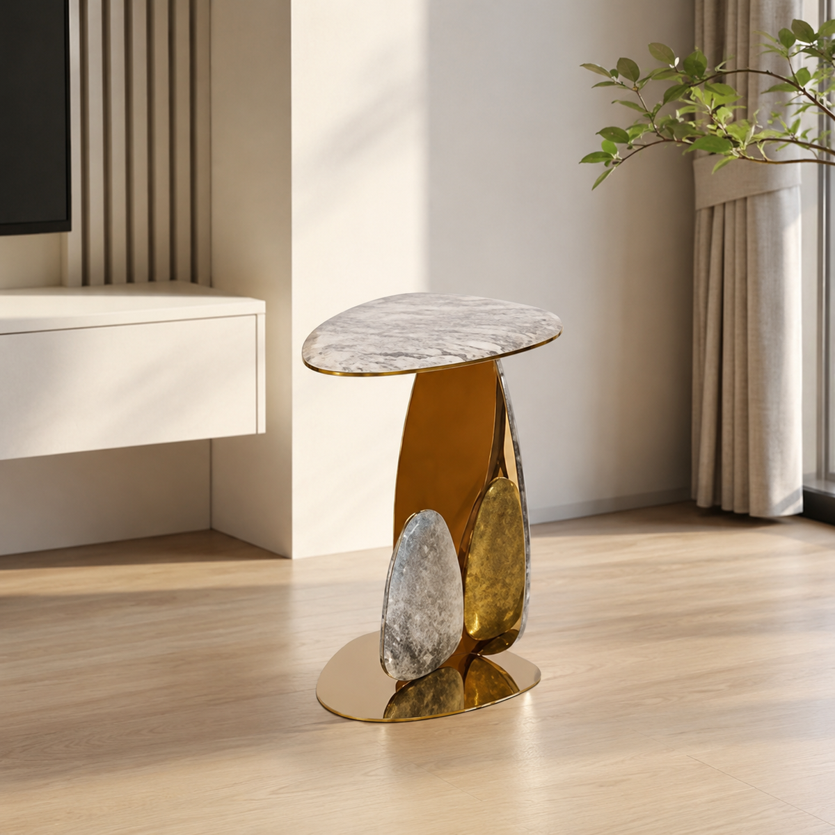 Aurevello Luxury Stone Organic Side Table