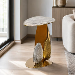 Aurevello Luxury Stone Organic Side Table