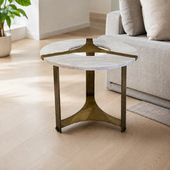 Trevellon Luxury Stone Round Side Table