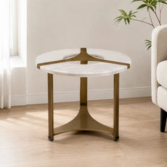 Trevellon Luxury Stone Round Side Table