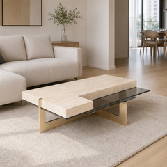 Valerisse Luxury Stone Rectangular Coffee Table