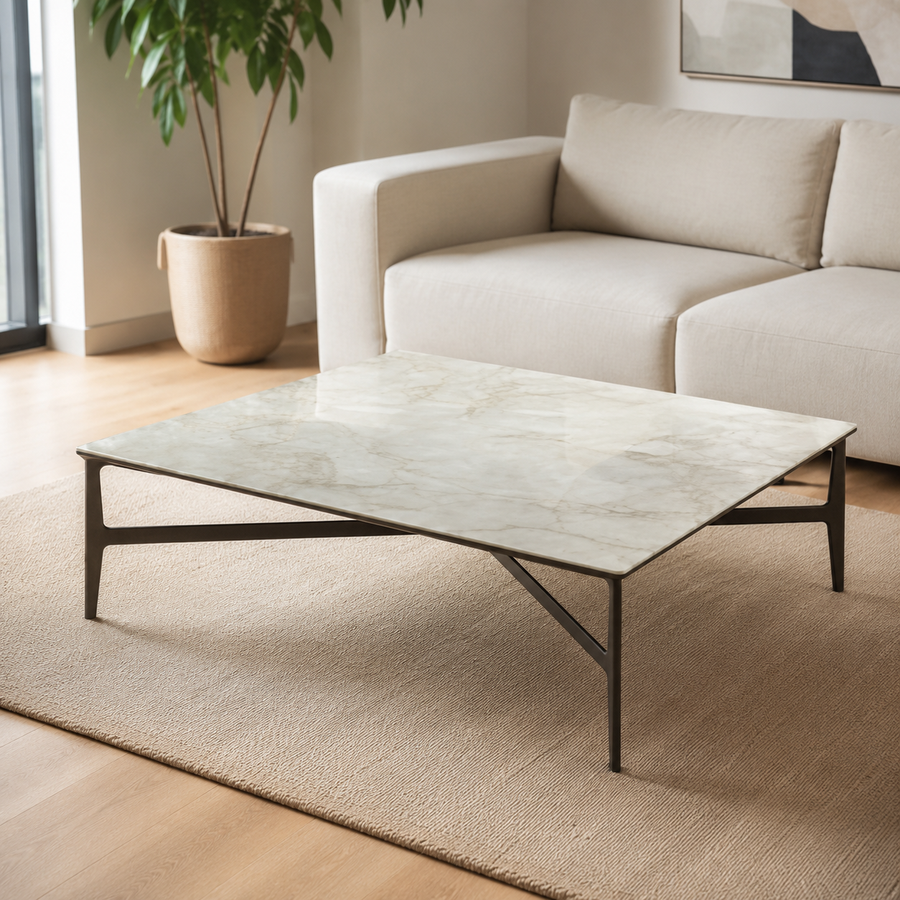 Sorevane Luxury Stone Square Coffee Table