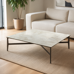Sorevane Luxury Stone Square Coffee Table
