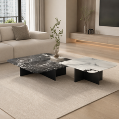 Oscar Luxury Stone Square Coffee Table Set