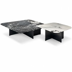 Oscar Luxury Stone Square Coffee Table Set