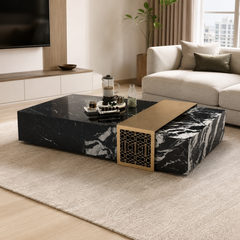 Kuyu Luxury Stone Rectangular Coffee Table