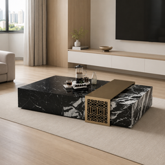 Kuyu Luxury Stone Rectangular Coffee Table