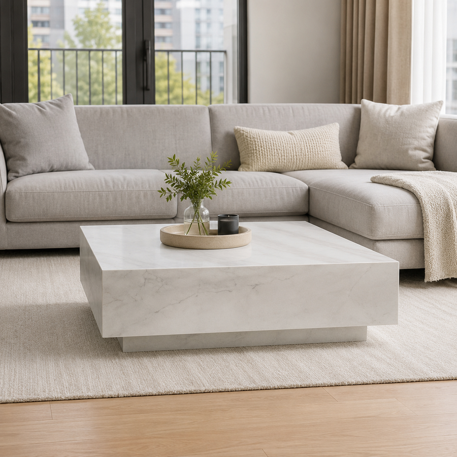 Shimmer Luxury Stone Square Coffee Table