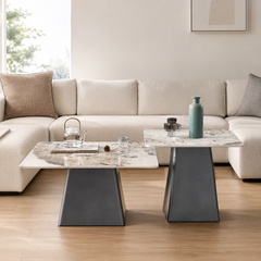 Elarion Luxury Stone Coffee Table Set