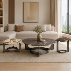 Valdoren Luxury Stone Coffee Table Set