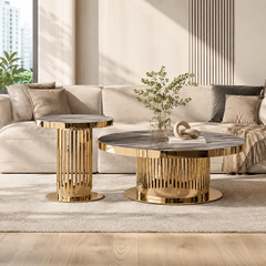 Auremont Luxury Stone Coffee Table Set