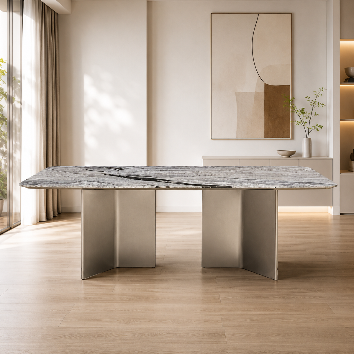 Amalfi Rectangular Luxury Stone Dining Table