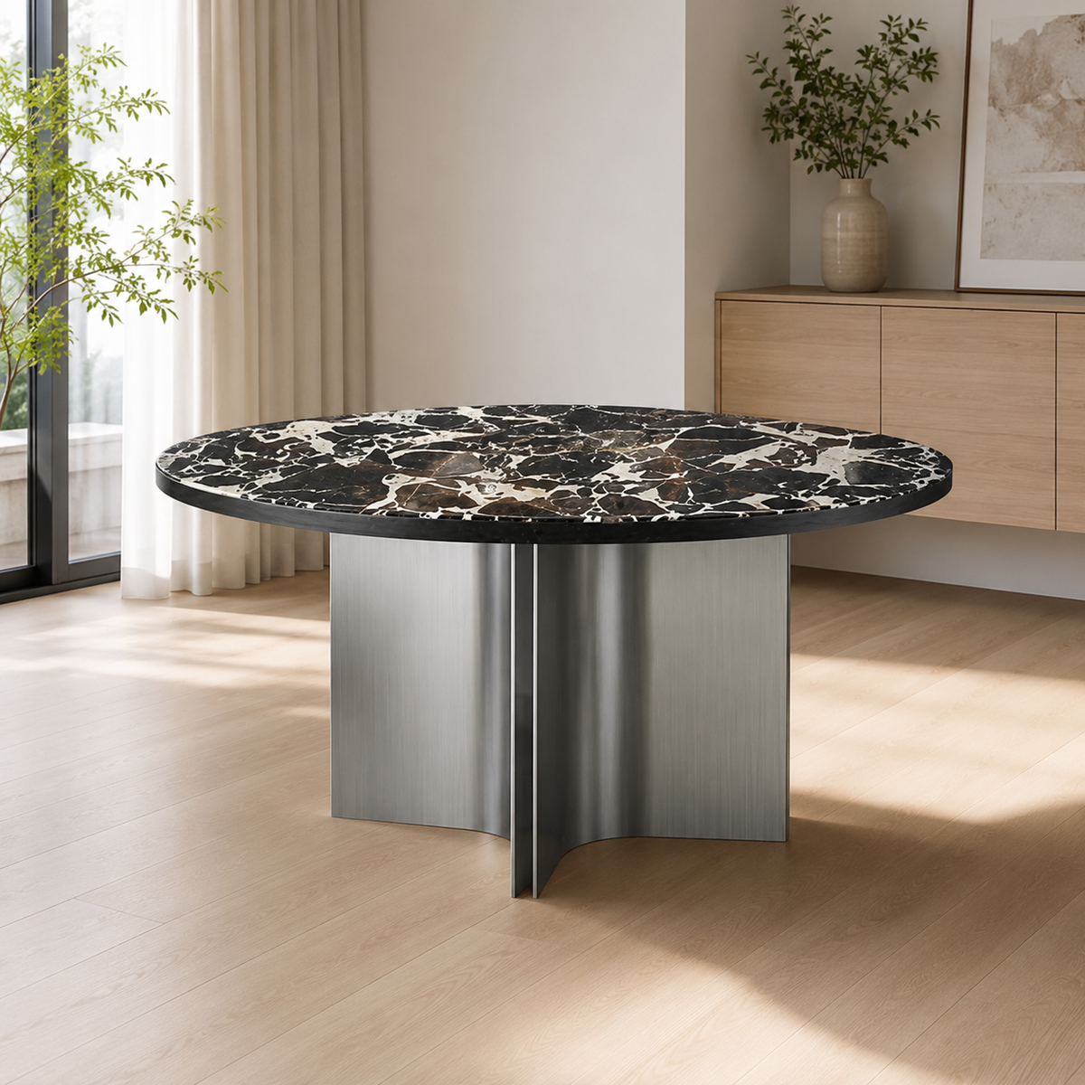 Portofino Round Luxury Stone Dining Table