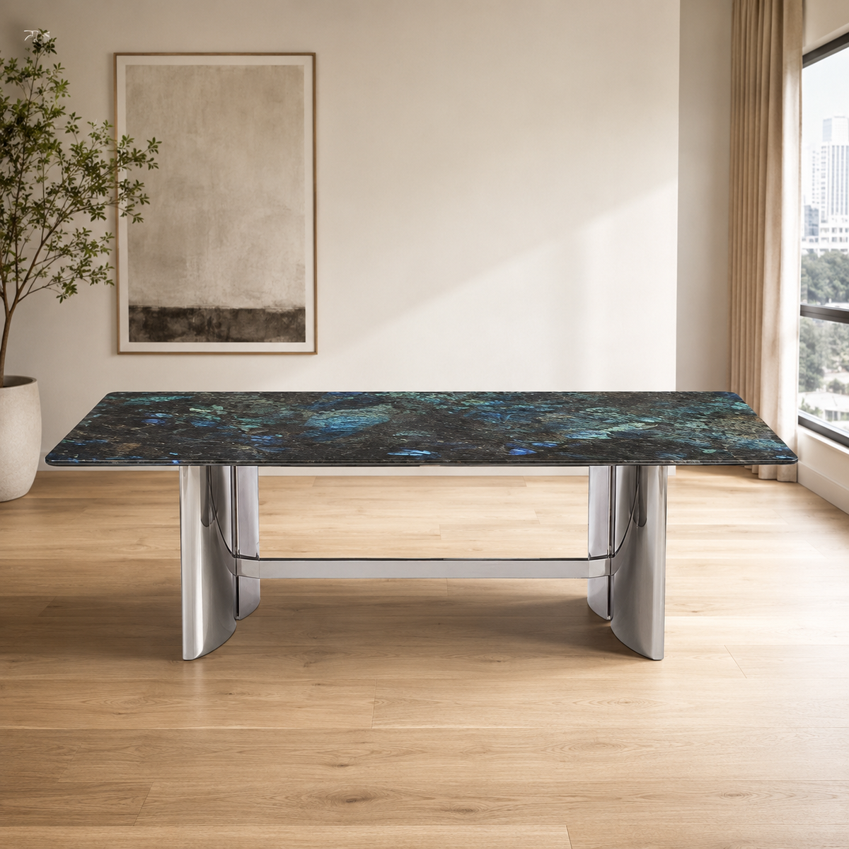 Capri Rectangular Luxury Stone Dining Table
